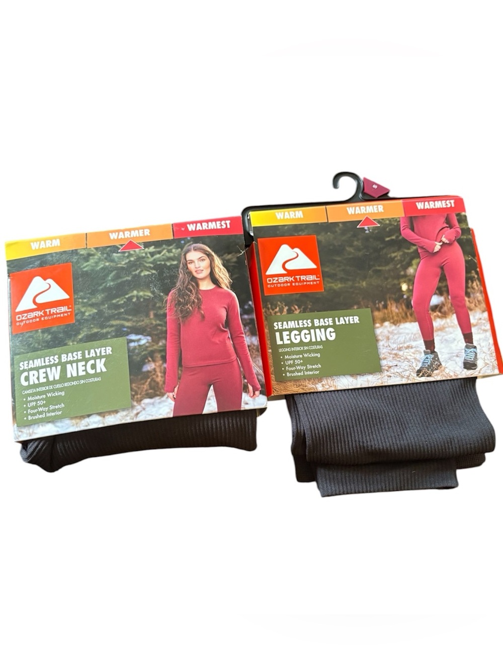 Ozark Trail Women's Seamless Base Layer Legging and Top Set - Black